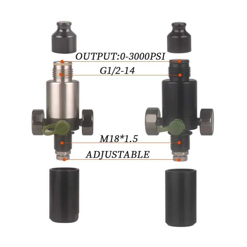 PCP Adjustable Valvula Reguladora Gas Cylinder Refill Pressure Valve Air Supply Tank Sodastream Adapter Co2  Accessories HPA