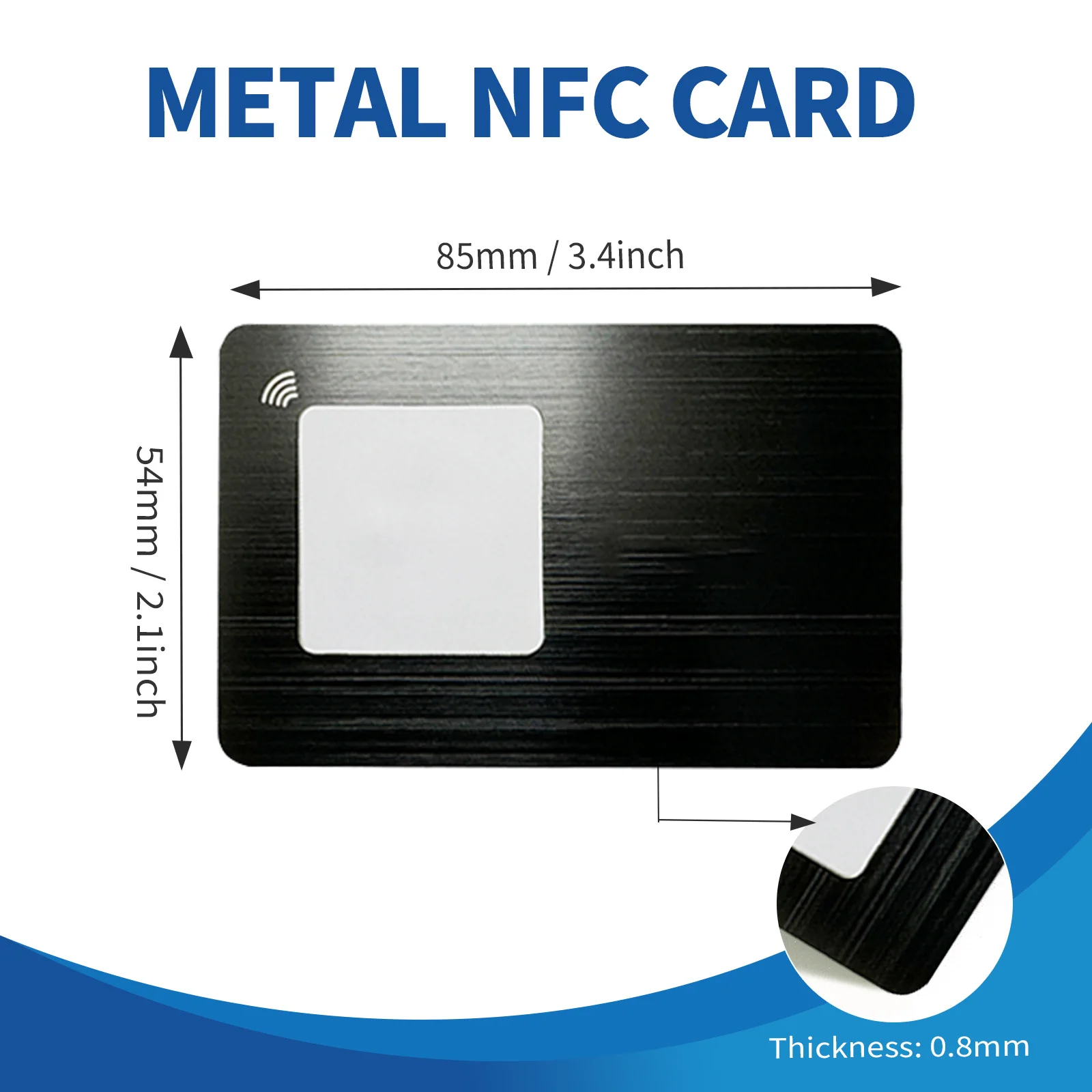Hot Sell Customized Printing Colored Edge NFC Business Card Smart Chip Metal Nfc Rfid Cards