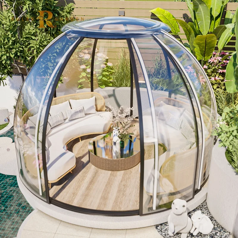Dining room Transparent Sliding door Starry room outdoor scenic dome tent