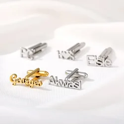 RFJEWEL High Quality Customized name cuff link Gold, Silver and Rose Gold plated stainless steel Personalized Cuff for unisex