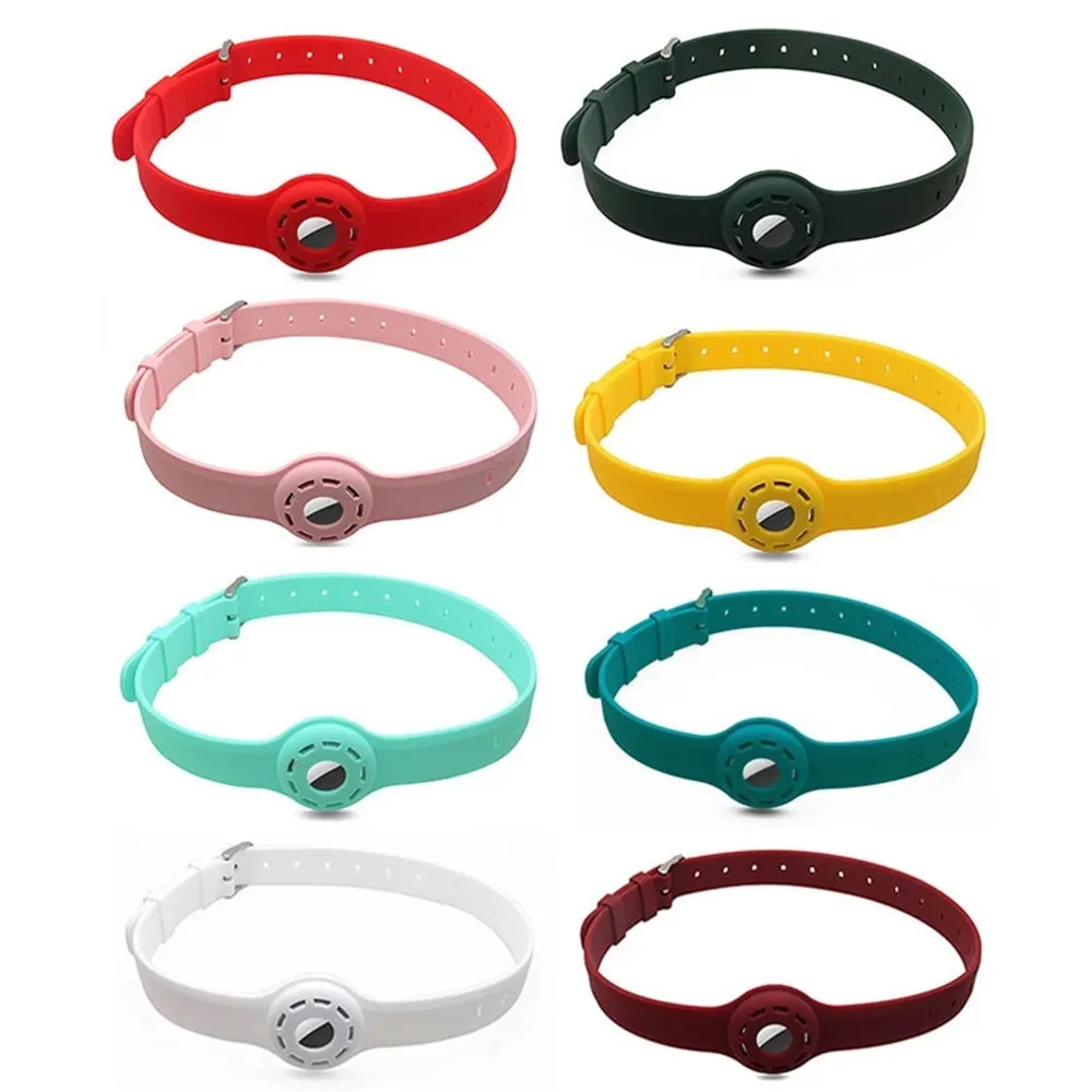 Luminous Cat Collars Silicone Necklace Solid Color Pet Tracking Locator Collar Anti Lost air tag Cat Collar