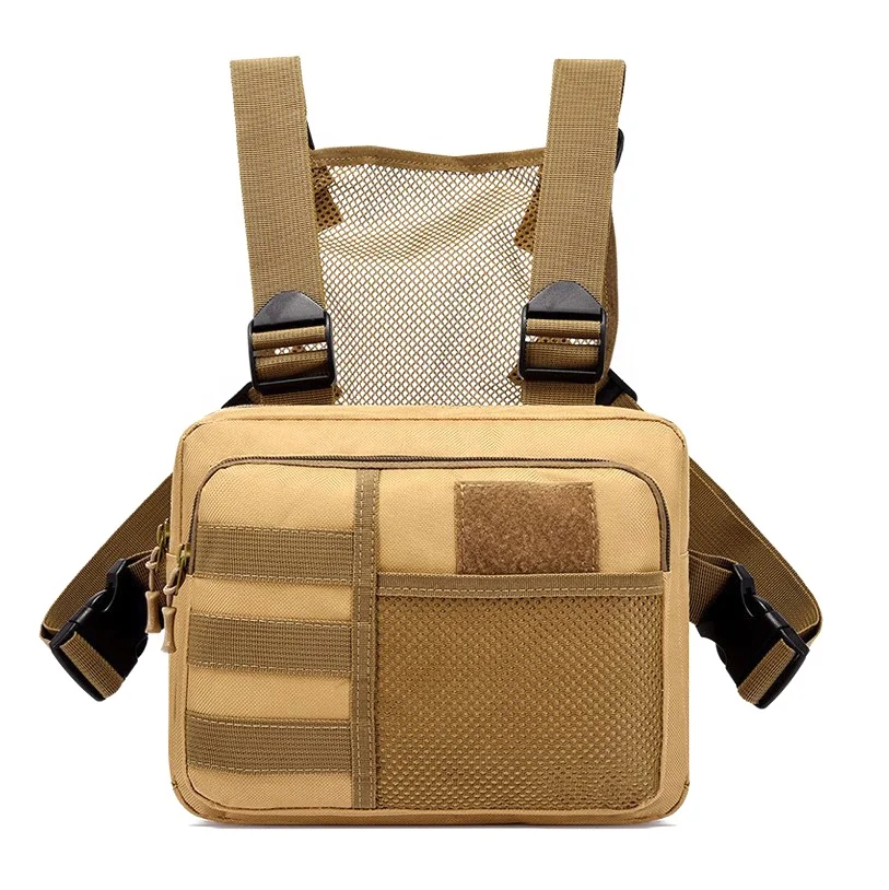 Custom Logo Camouflage Rip-Away Climbing Nylon Oxford Chest Crossbody Messenger Vest Tactical Sling Bag Waterproof