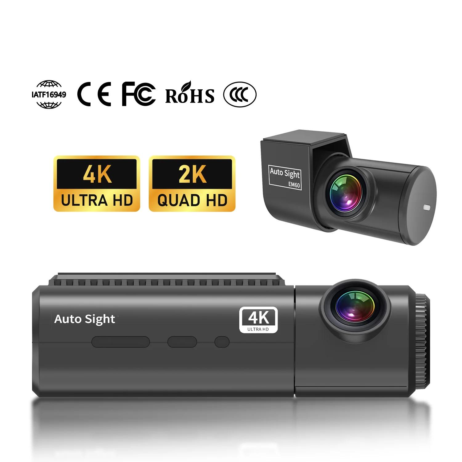 Auto Sight Car Recording High Quality 4K Dash Cam Car Recording Vehicle DVR Cam Ultra HD Car Recorder Vehicle Camera