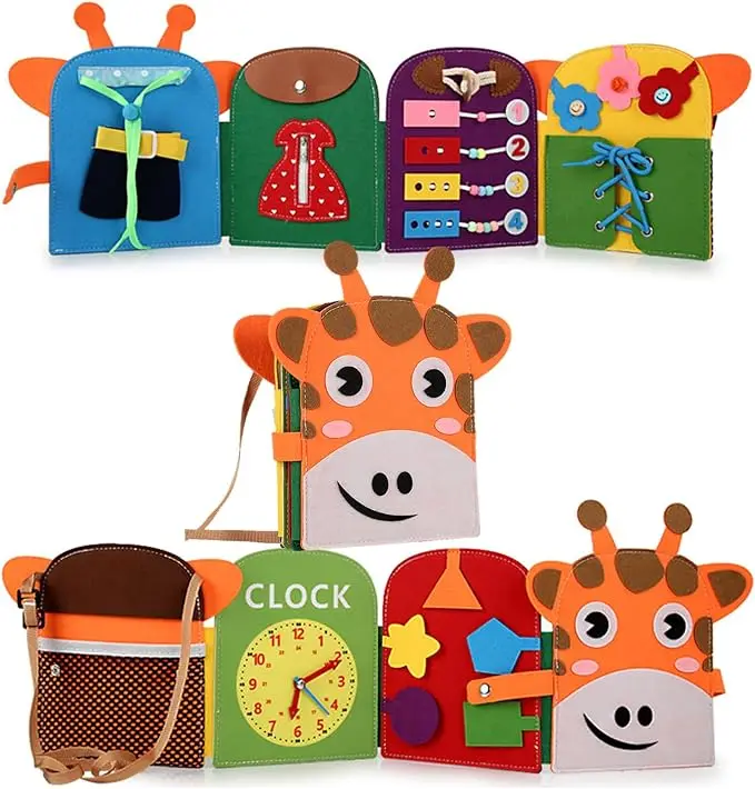 2024 new factory wholesale Giraffe Quiet Activity Book.Busy book for toddlers, Sensory Toy for Toddlers,Giraffe backpack