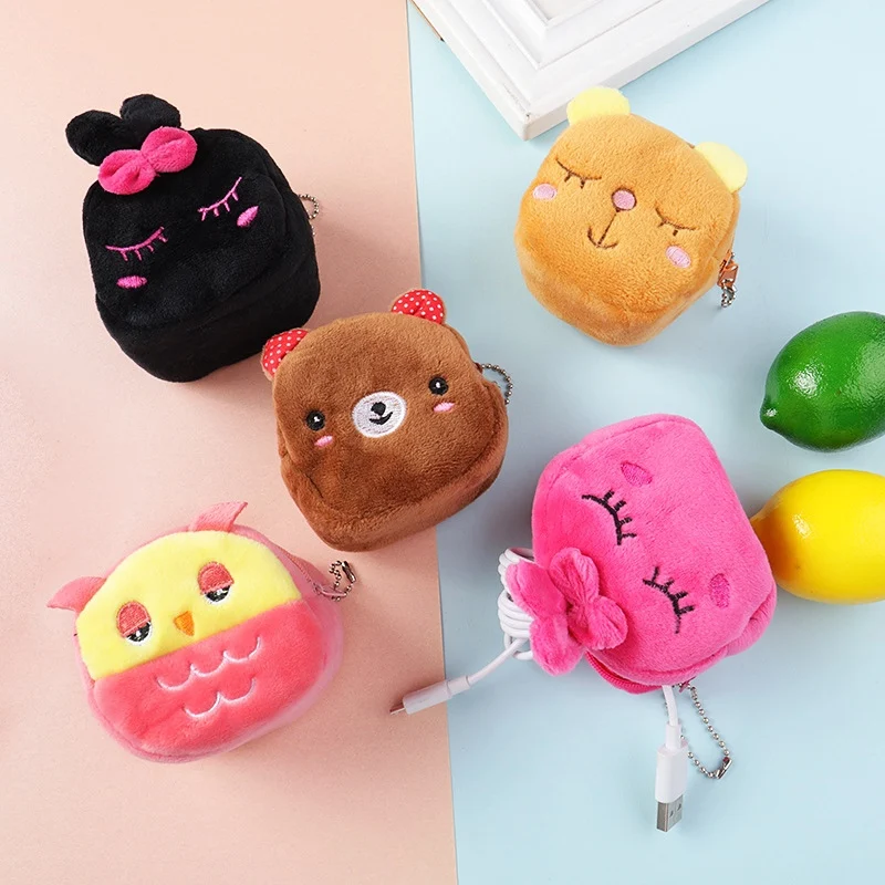 8*5 cm strawberry key ring hanging accessories Cute Plush Toy panda duck Stuffed Small purse Dog Rabbit Bear