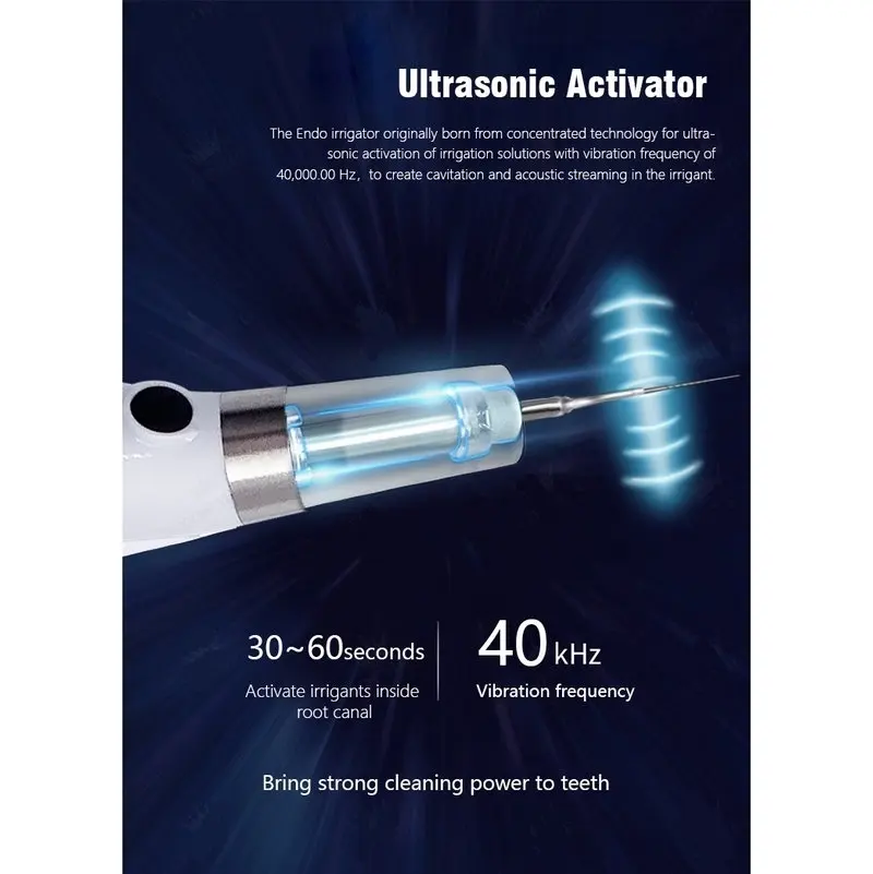 High Quality Electric Dental Ultrasonic Activator Endo Ultra for Root Canal Wireless Instrument Tips Washer with 6 Tooth Tips