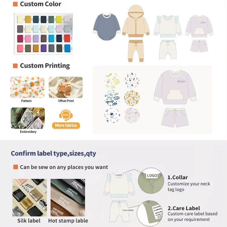 Wholesale new custom logo printing 2 Piece tracksuits for men comfortable winter kid clothes