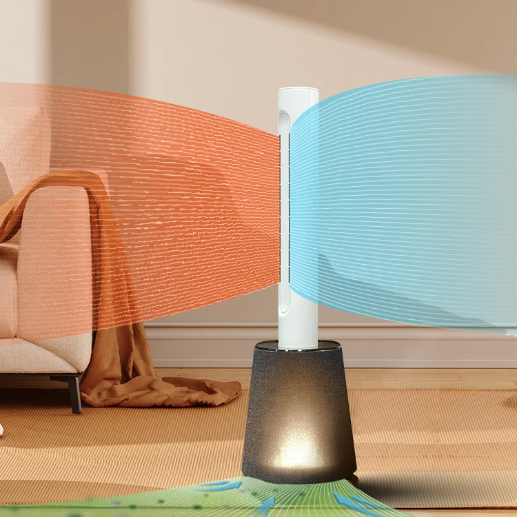 CE CB 3 In1 Hepa Filter Air Purifier No Blade Fan Hot And Cool Bladeless Tower Fan Heater With Air Purifier