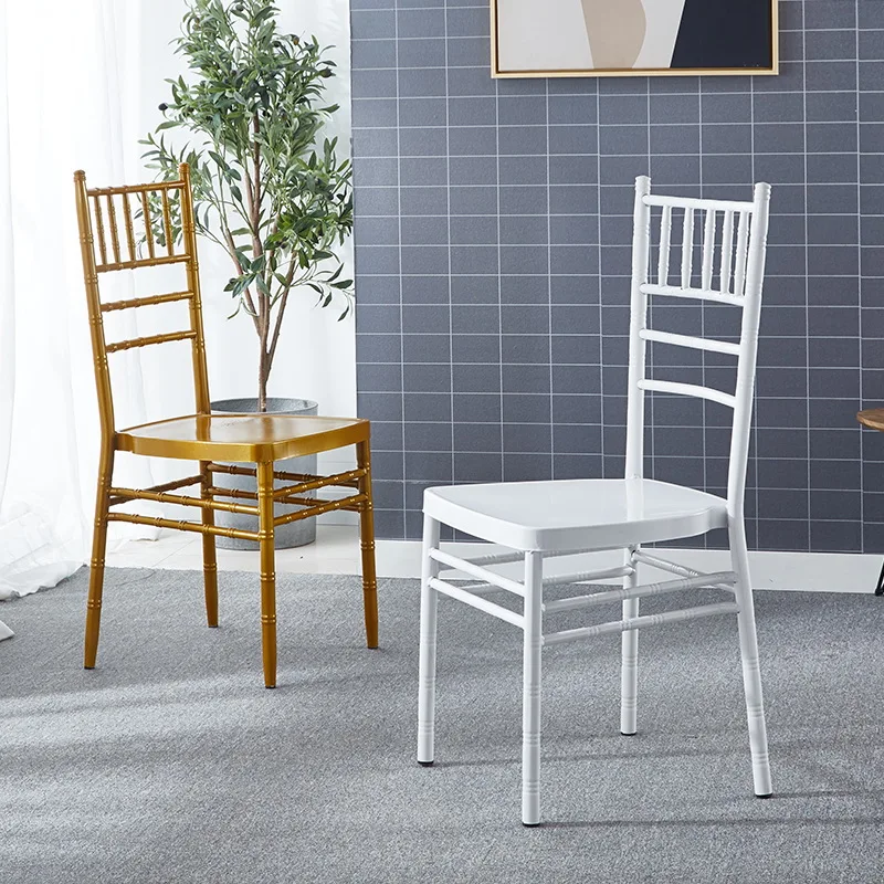 Custom oem outdoor cafe chiavari chair gold iron acrylic stackable restaurant metal wedding Stainless Steel hotel chairs