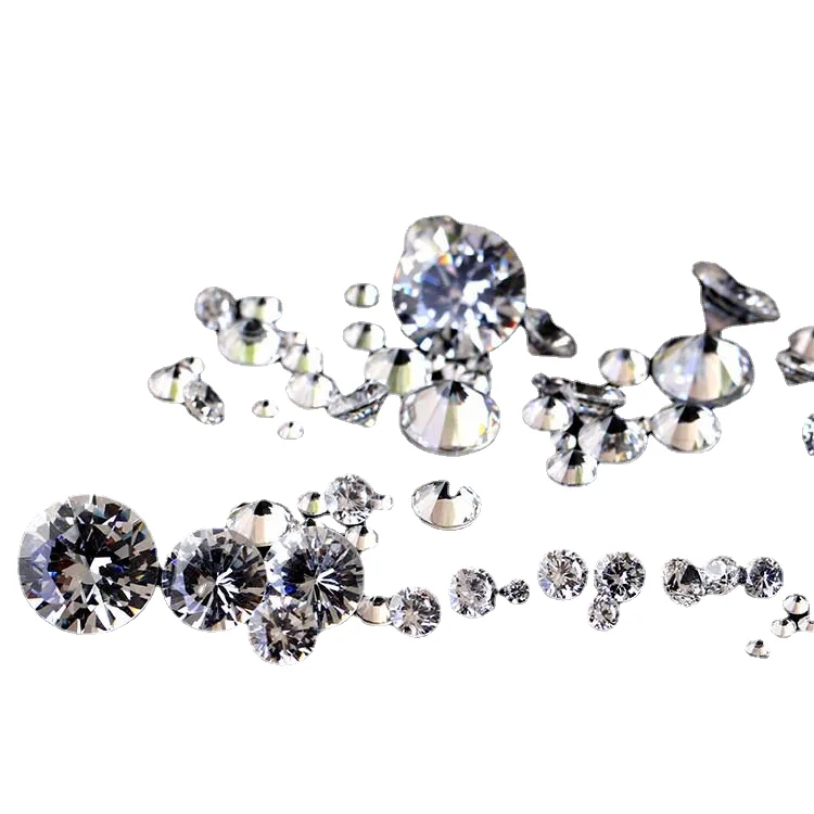 2404 Synthetic zircon bare stone nail zirconium eight center arrows round 0.9~3.5mm- 1000 pieces