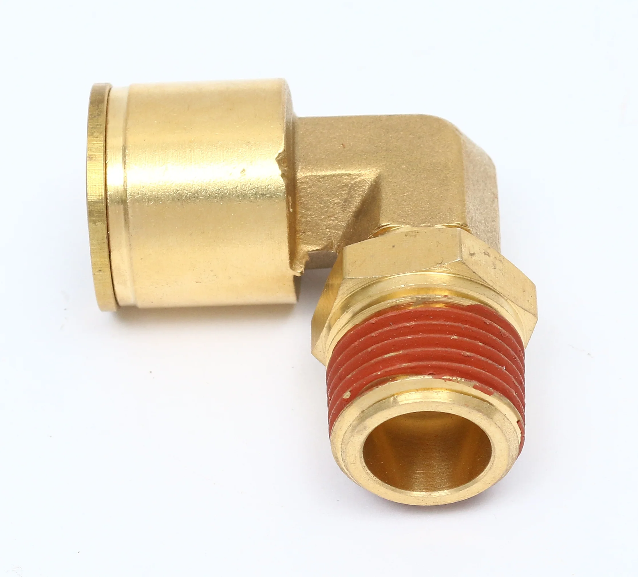 Custom high quality 90 degree lbow brass swivel male NPT dot air fittings  brass quick connecctors