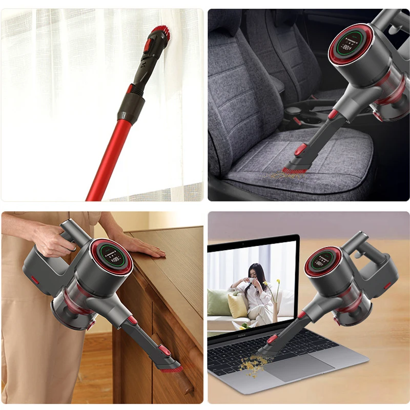 250W Brushless Motor Battery Powered Bagless Cyclone Powerful Suction Wireless Portable Cordless Stick Vacuum Cleaner for Home