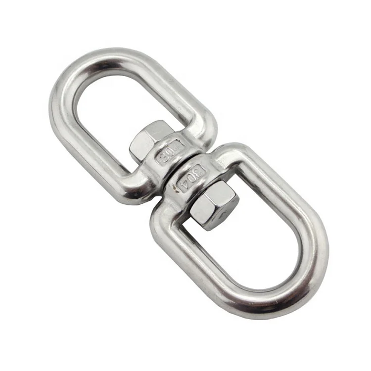 304 316 Stainless Steel Swivel Connecting Link Shackle Eye Ring SS 304 316 Dog Chain Link Rotating 8 Shaped Double Ends Eye Ring