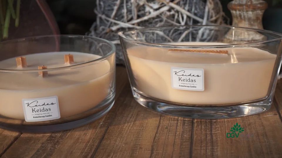 Wooden wick Aromatherapy Candles Candle Jar /unique Oval Boat Glass with Wood Lid Unique Luxury Scented Soy Wax Yankee Style