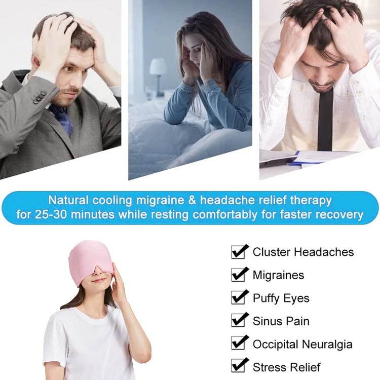 Health Care Products Custom Gel Hot Cold Therapy Headache Migraine Relief Cap