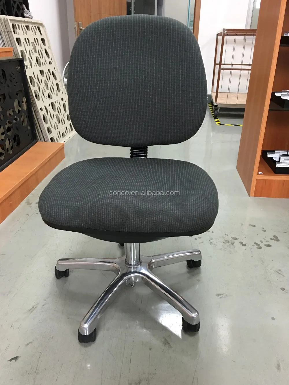 Fabric Antistatic Chair Manufacturer ESD Safe Chairs With Polished Aluminum Base