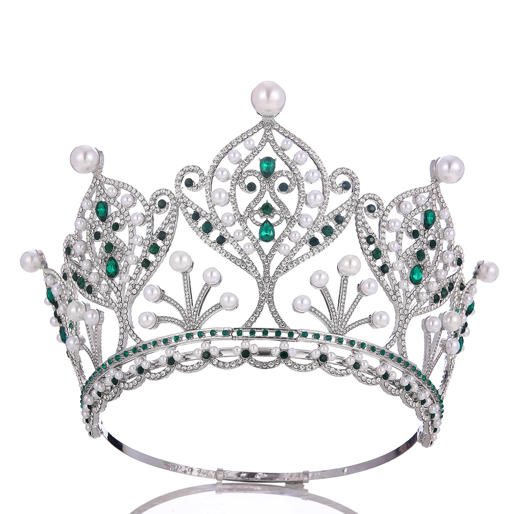 DAIMING HG03213 New cheap Crown Awards Tall Beauty Tiara Rhinestone Crystal flower crown
