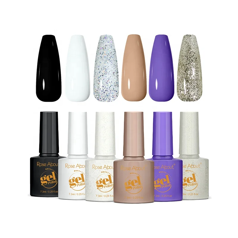 
Rose About 6 Colors Gel Polish Set Professional Nail Supplies Soak Off UV/Led Gel Nail Polish For Nail Salon 