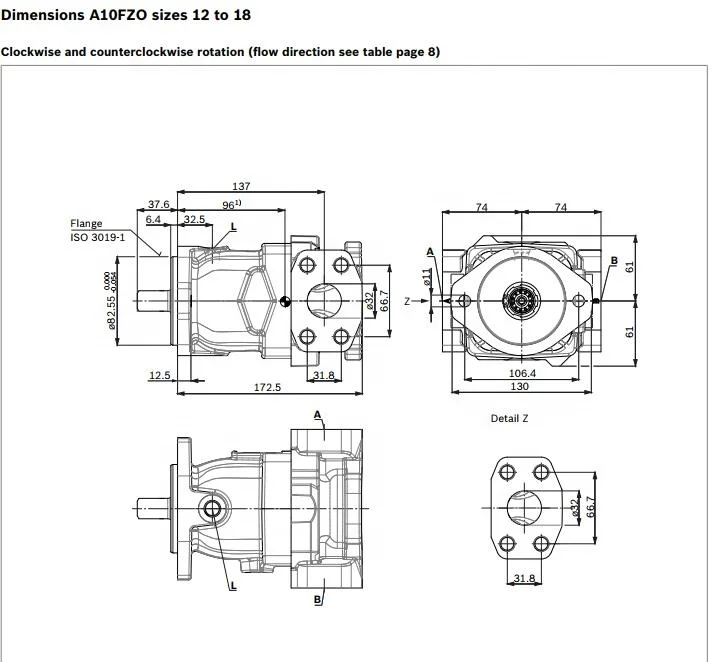 Rexroth A10FZO/A10FZG (R902518486) осевой плунжерный насос по лучшей цене