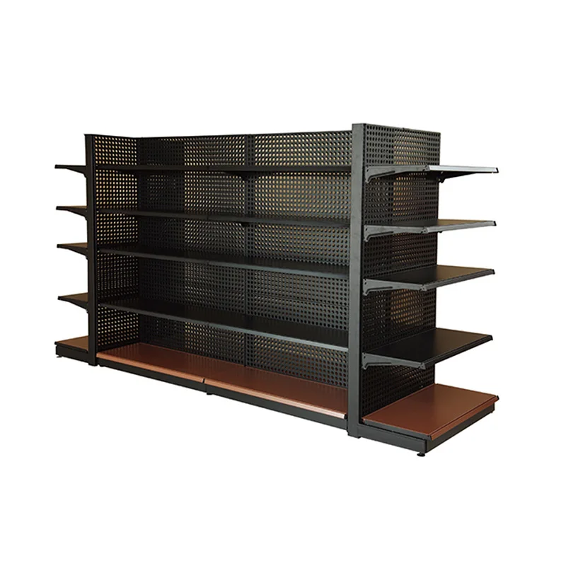 Grocery Supermarket Vegetables Shopping Shelves Display Rack Customized Logo Double-sided Heavy Duty