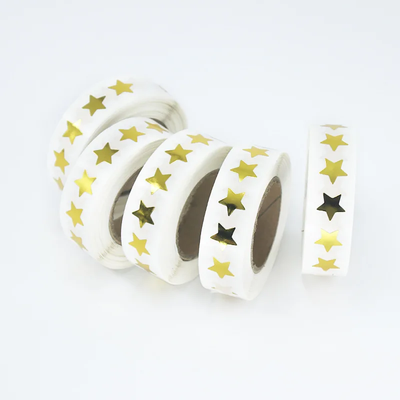 Very Cheaper Custom PVC Gold Foil Sticker Printing Adhesive Star Label Stickers For packing