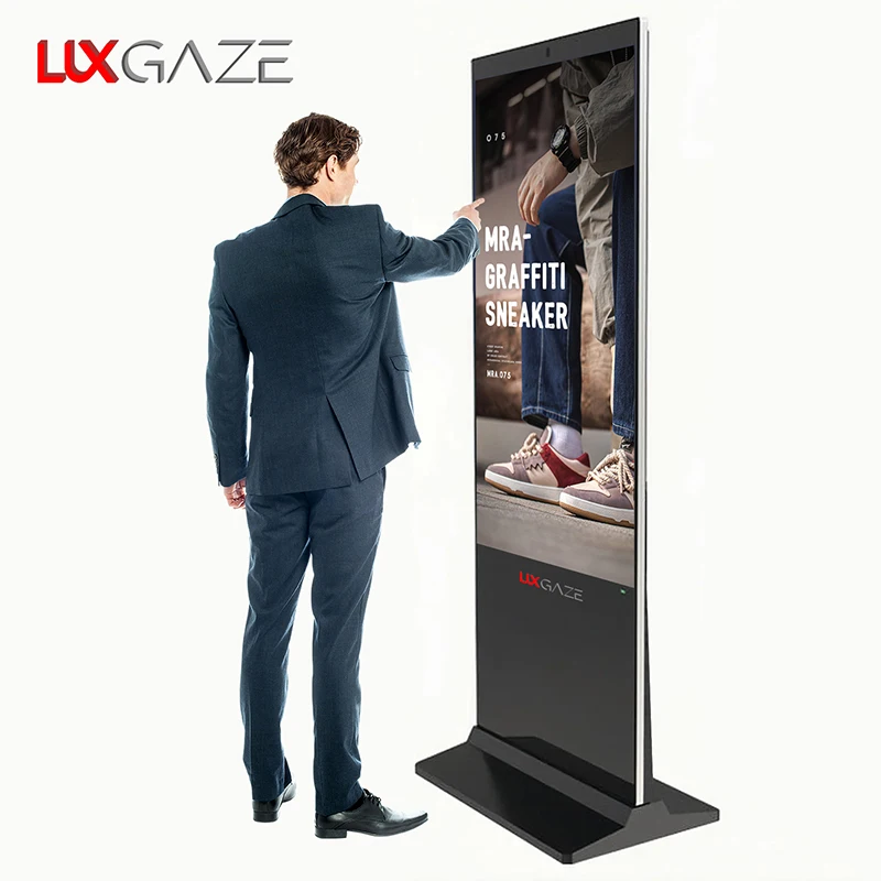 LuxGaze 32 43 50 55 65 75 86 Inch Digital Signage Floor Stand Lcd Touch Screen Advertising Poster Display Advertising Kiosk