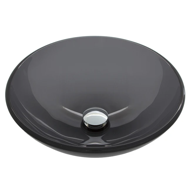 Bathroom Round Glass Vessel Sink white Crystal Basin with Faucet Pop-Up Drain