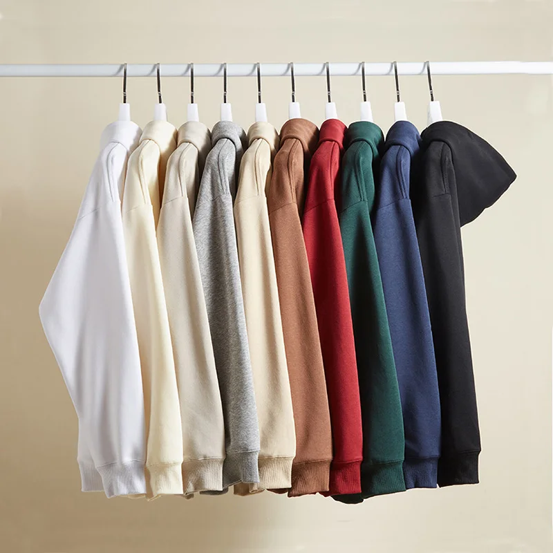 Custom Unisex Heavyweight Organic Cotton Blank No String Plain Men Oversized Hoodies