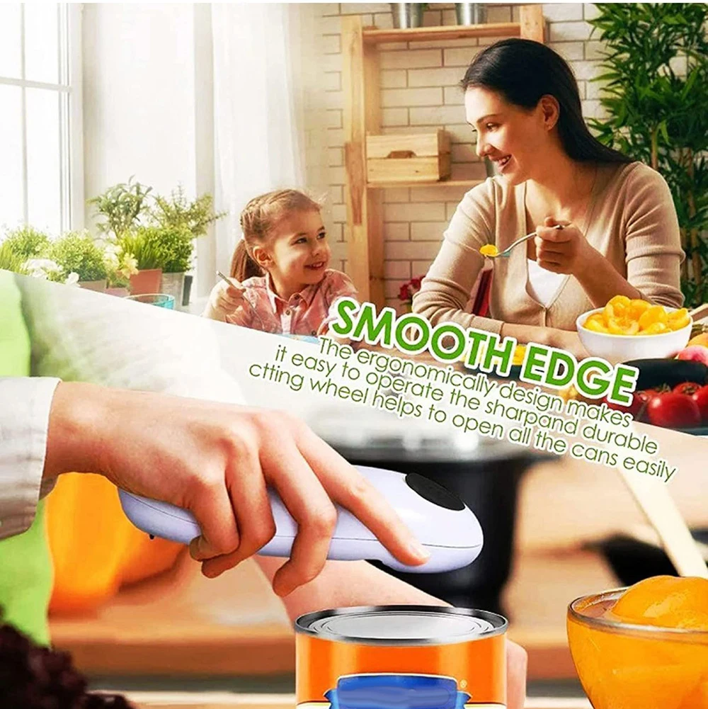 One touch safety can opener smooth edge automatic handheld jar opener gripper electric can opener