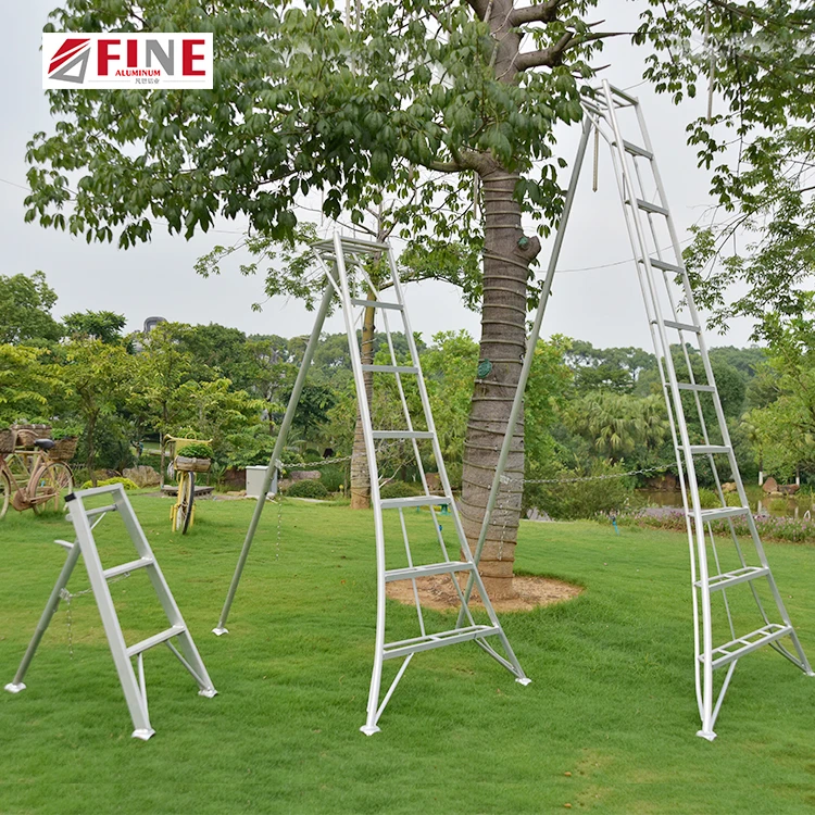 Escalera de aluminio Orchard Picking Fruit Support Fruit Picking Aluminum Orchard Harvest Tripod Fruit Ladder