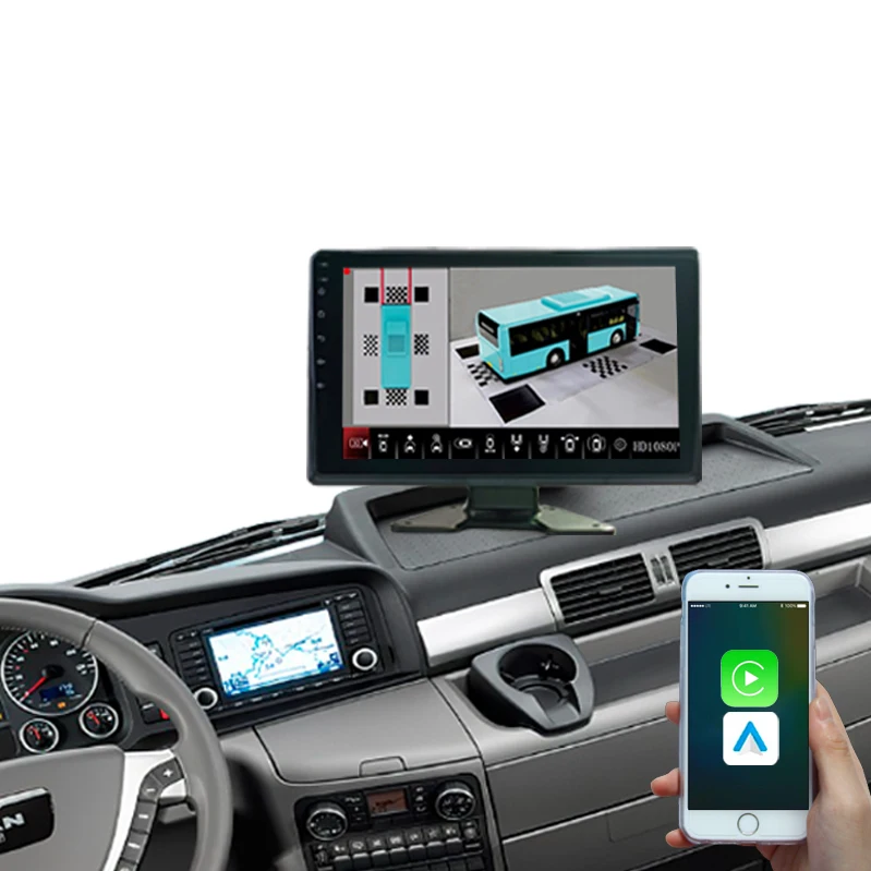 Bus 360 Degree Camera System Navigation Radio Black Box 3D Surrounding Image Car Truck 360 Camera System