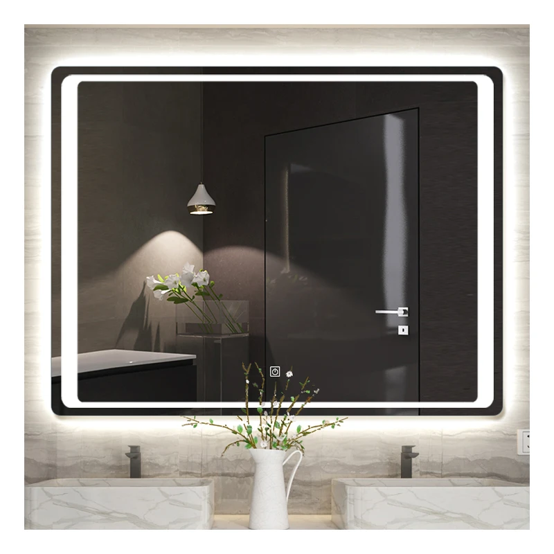 
Hot Sale Led Lighted Square Frameless Illuminated Bathroom Mirror 