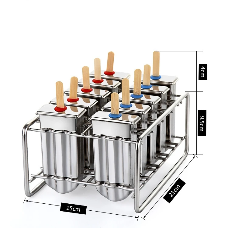 Оптовая продажа, форма для мороженого «сделай сам» из нержавеющей стали 18/8, 10 моделей, цилиндрическая форма для мороженого