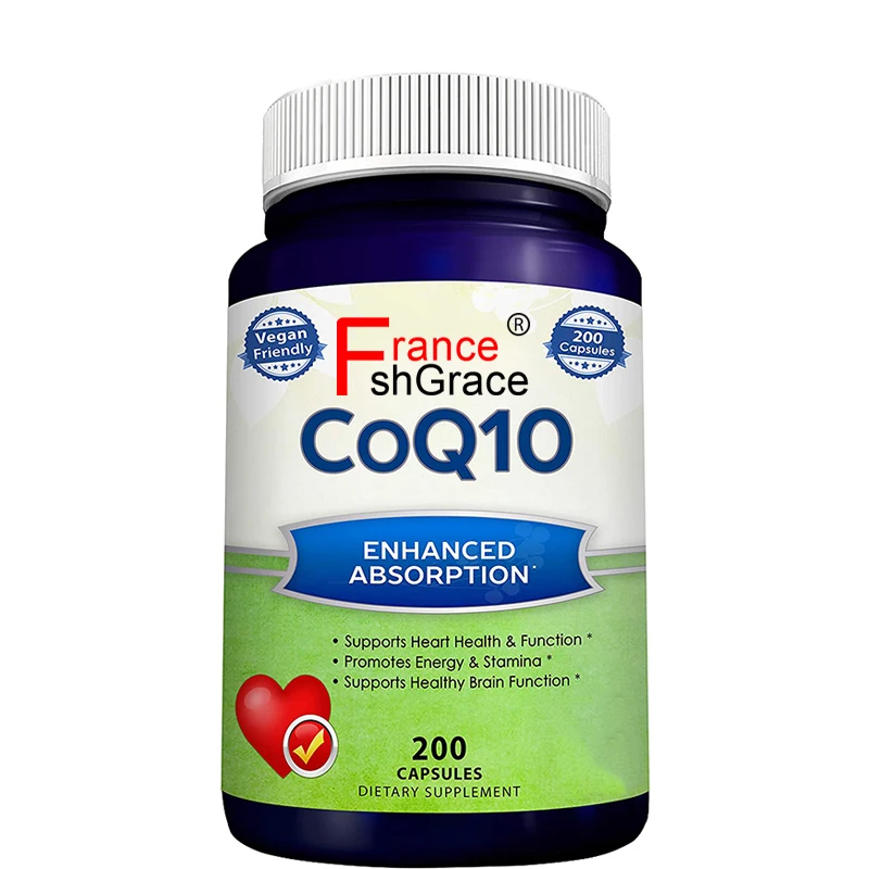 COQ 10 High Absorption Vegan Coenzyme Powder Ubiquinone Supplement Pills Extra Antioxidant Capsules