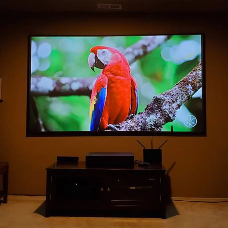 100 дюймовый короткий проекционный экран UST с кристаллами и фиксированной рамкой, экран для кинотеатра, экран с рамкой, 100 дюймовый Alr 120 дюймовый экран для проектора