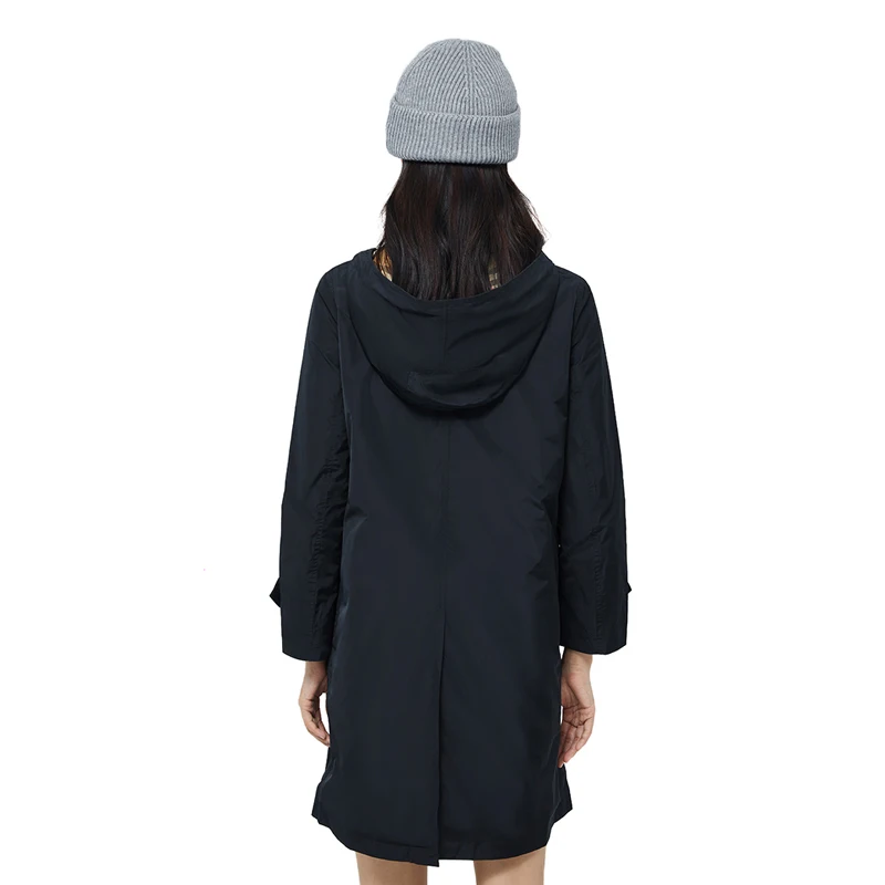Factory direct Windbreaker Mid Length Fit Ladies Coat Double Breasted Women Long Trench Coat
