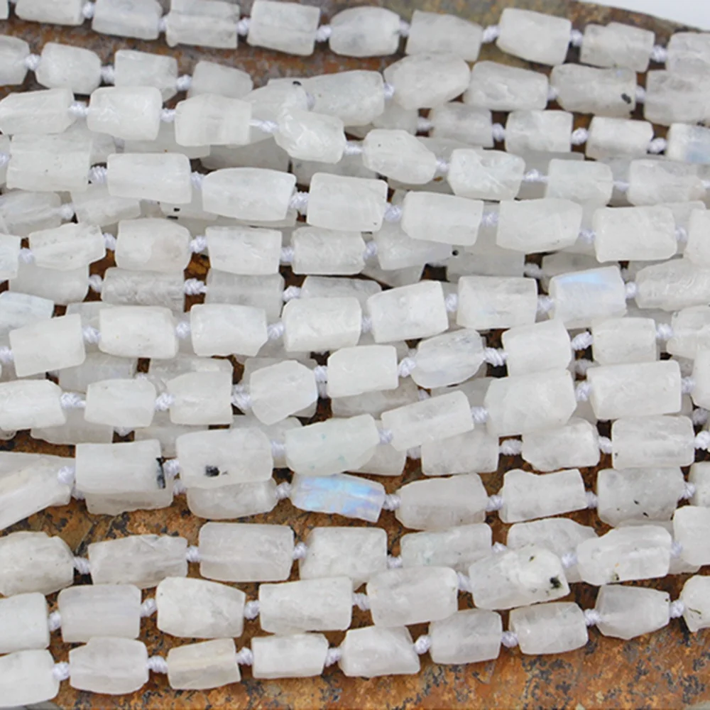 LS-A531 Amazing Natural Gemstone Cylinder Tube Stone Moonstone Beads 5-10mm Irregular Column Beads DIY Jewelry