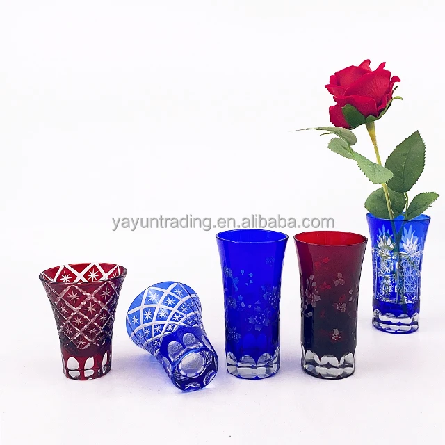 100ml High Quality Japanese Edo Kiriko Cut Sake Glass Cup for Liquor Old Fashioned Tableware Shot Wine Glasses