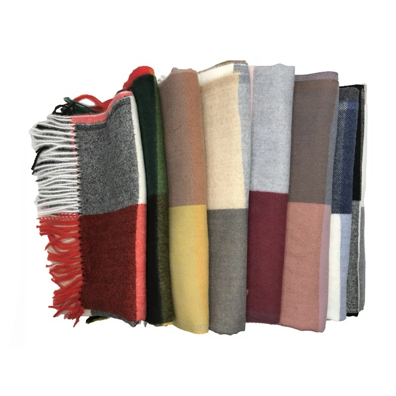
Manufacturer Custom Fashion Ladies Scarves Women Grid Cashmere Scarf Shawl 