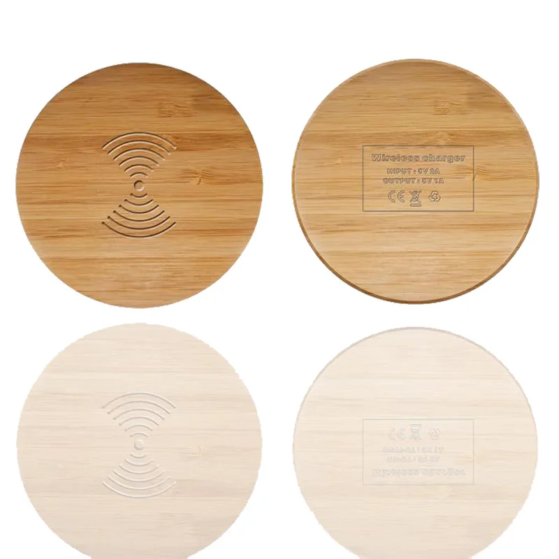 Wholesale 9V 1.2A Fast Wireless Charging 15W  Bamboo Wood Wireless Charger Qi Wireless Charger stand for iphone 13