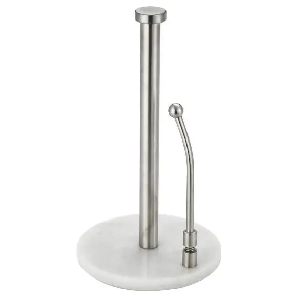 New SUS Standing Marble Paper Towel Holder, Kitchen Paper Towel Roll Holder for Bathroom Kitchen Countertop with Marble Base