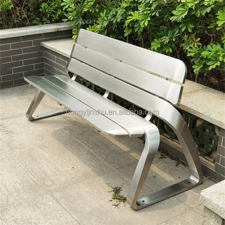 Manufacture park long public bench garden bench outdoor furniture stainless steel street bench with backs