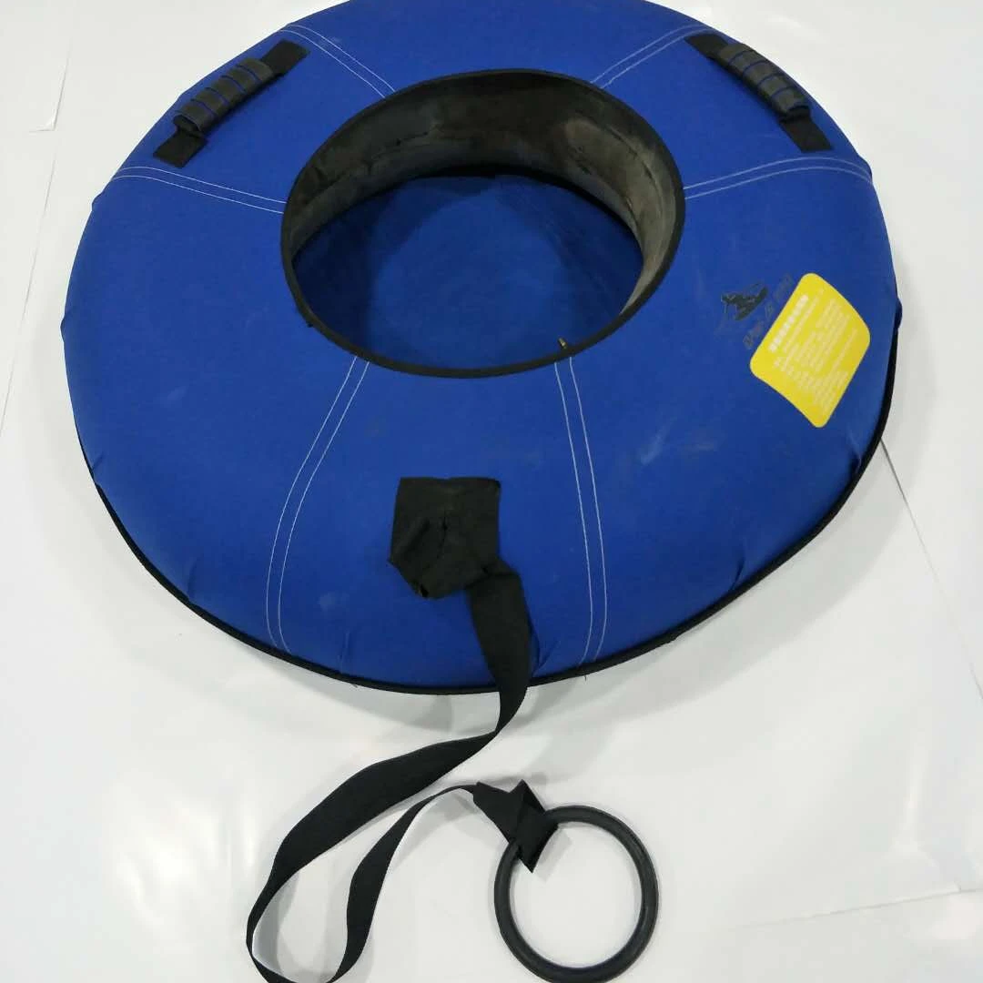 Heavy-duty PVC hard bottom 1 rider inflatable round snow tube sled tubing for adults and children