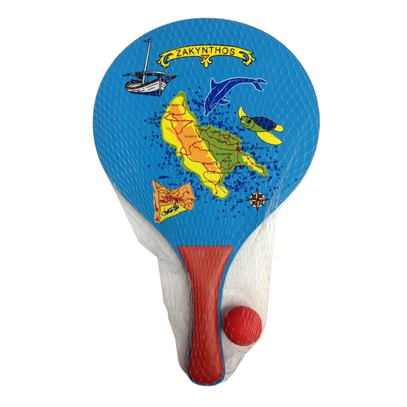 Paddle Ball Set 2 Wood Paddles Premium Orange Padded Grips 2 Official Orange Balls Beach Tote-Bag