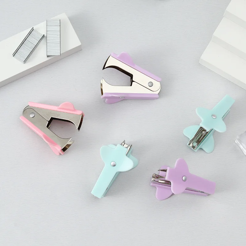 12/ box Macaron staple remover color Simple and versatile suitable foroffice students