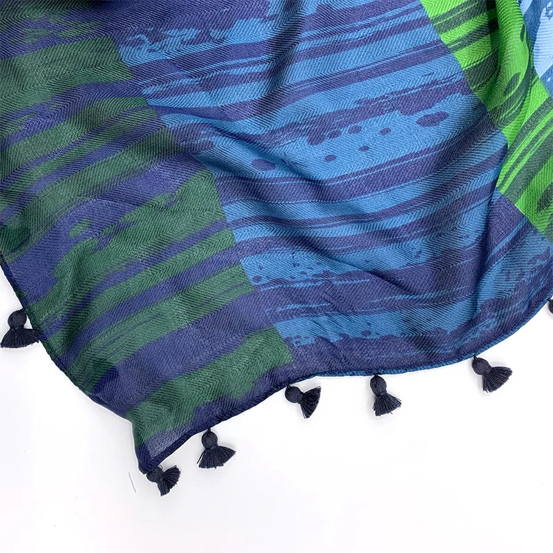 Classic Luxury Silk Scarf Large Scarves Ladies Silk Square Tassel Scarf Women Silk