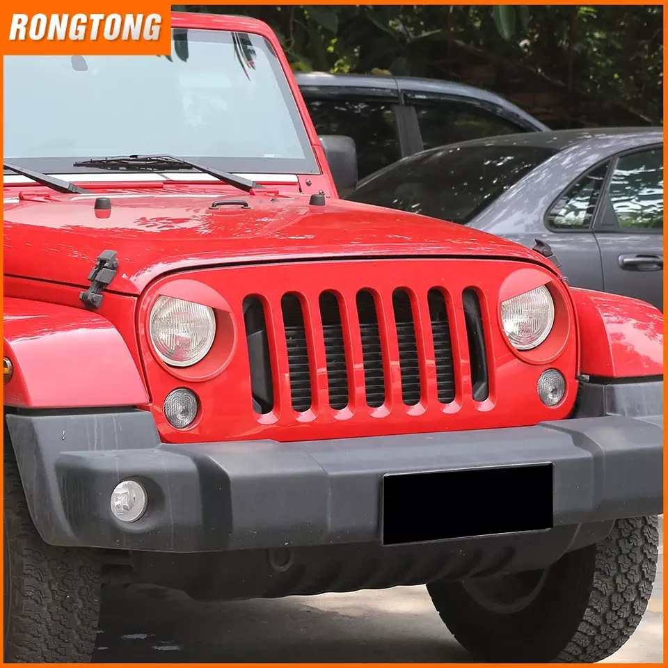 Newest Arrival Red ABS Birds Headlight Cover Front Headlight Trim Cover for Jeep Wrangler 07-16