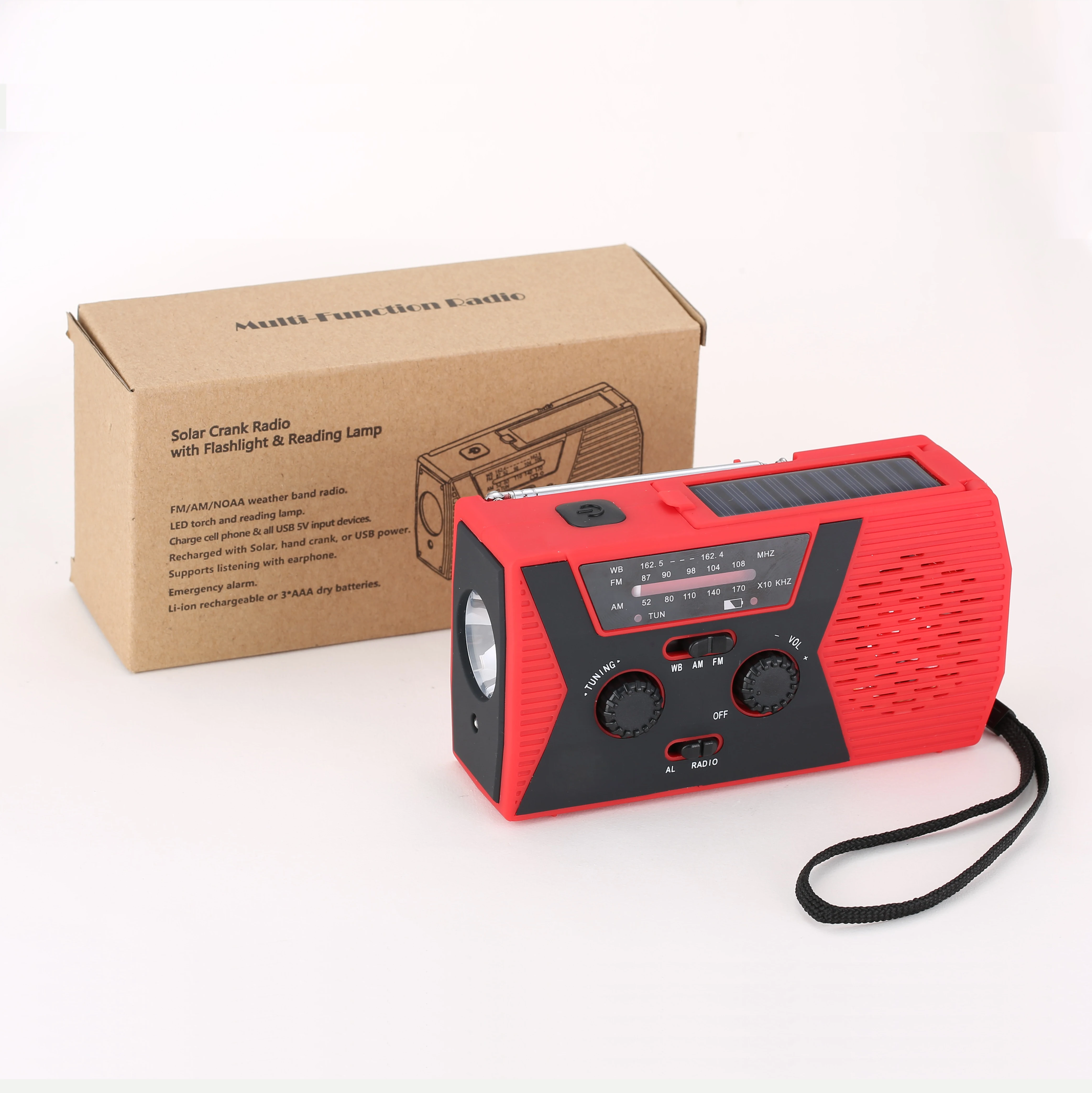 New Product adventure survival equipment with LED torch, FM radio,2000mAh power bank