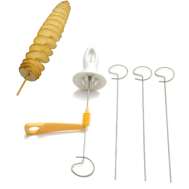 3 String Rotate Potato Slicer Spiral Twisted Potato Slice Cutter Manual Creative Kitchen Gadgets