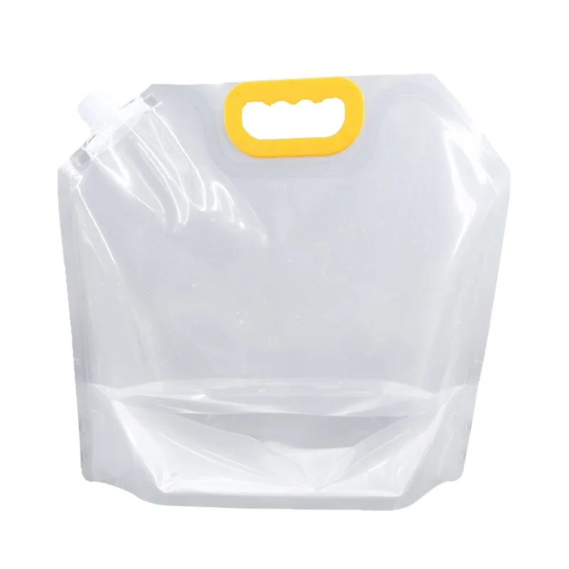 1 Gallon Carrying Outdoor Water Bottle Pouch Clean Container Water Bag with Spout Reusable Foldable Camping Hike Travel PE 500